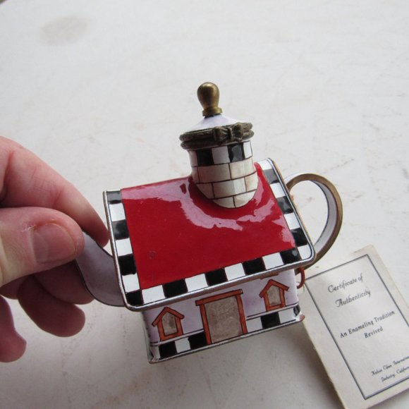 Kelvin Chen Miniature Enamel Teapot COA - Picture 4 of 5